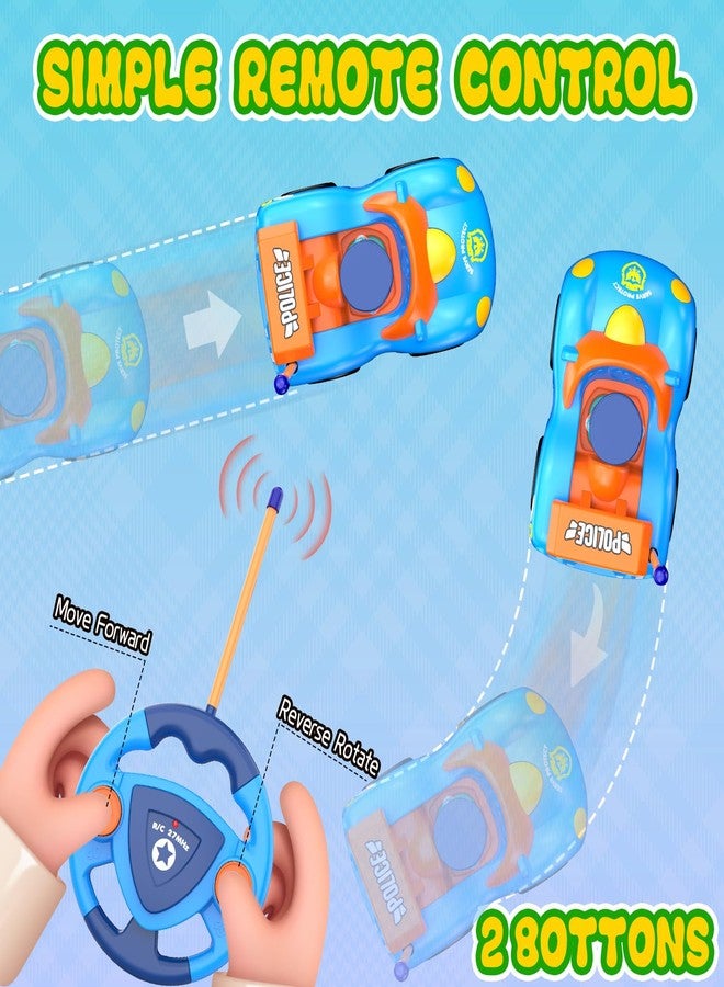 Elovien Remote Control Car for Toddlers, RC Police Car Toys for 2 3 4 5 Year Old Boy, Radio Controlled Cars Ages 2-4 with Lights & Music, First Birthday Gifts for Boys Girls (Blue) - Image 3